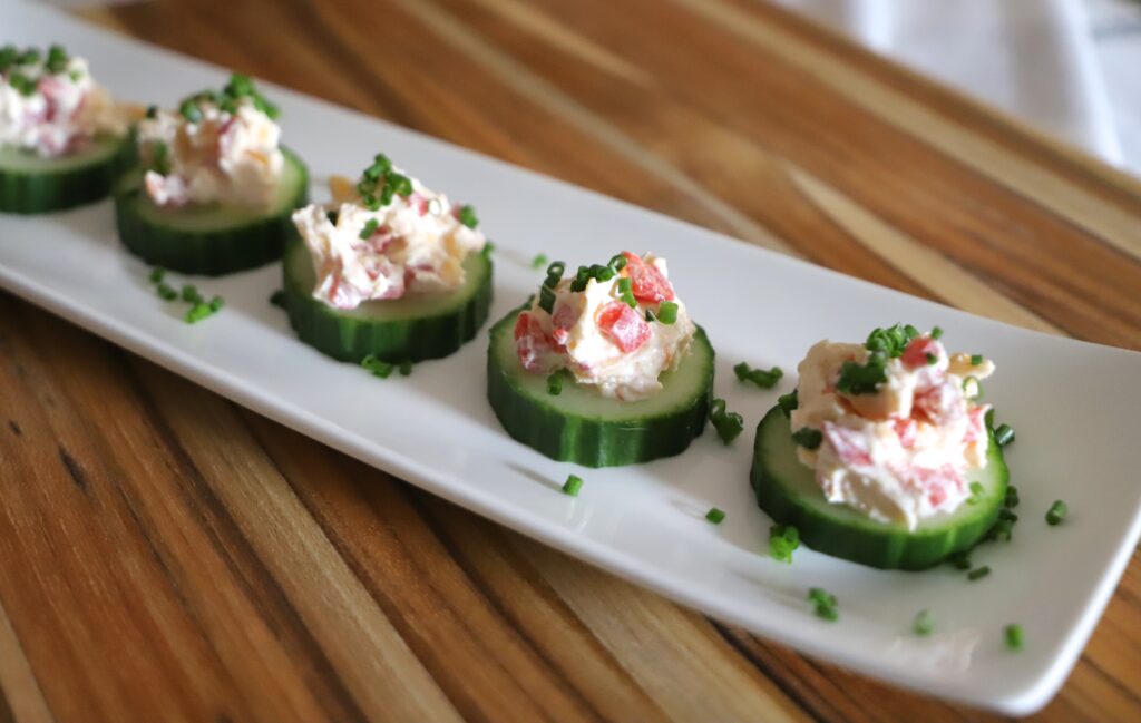 Cucumber Pimento Cheese Bites