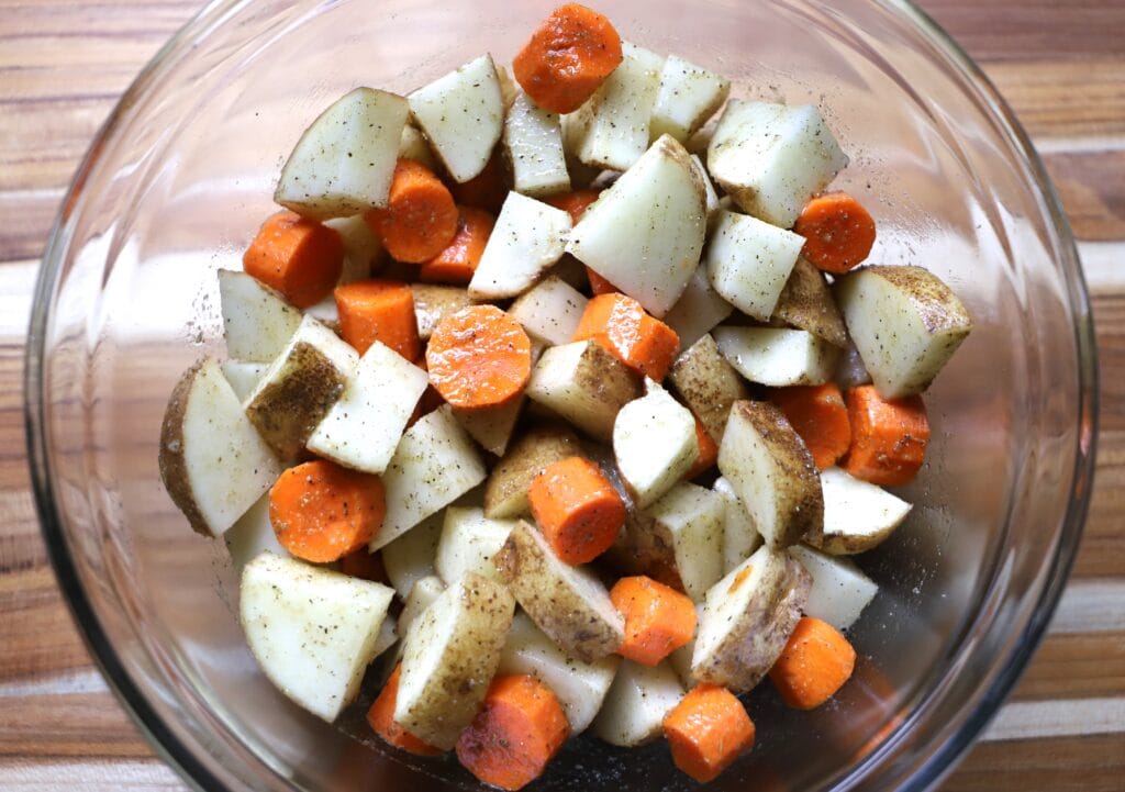 Carrots and Potatoes in a bowl