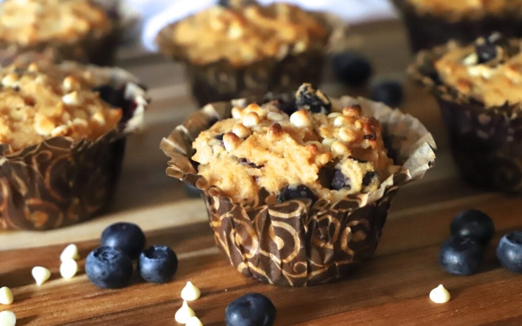 Healthier White Chocolate and Blueberry Muffins