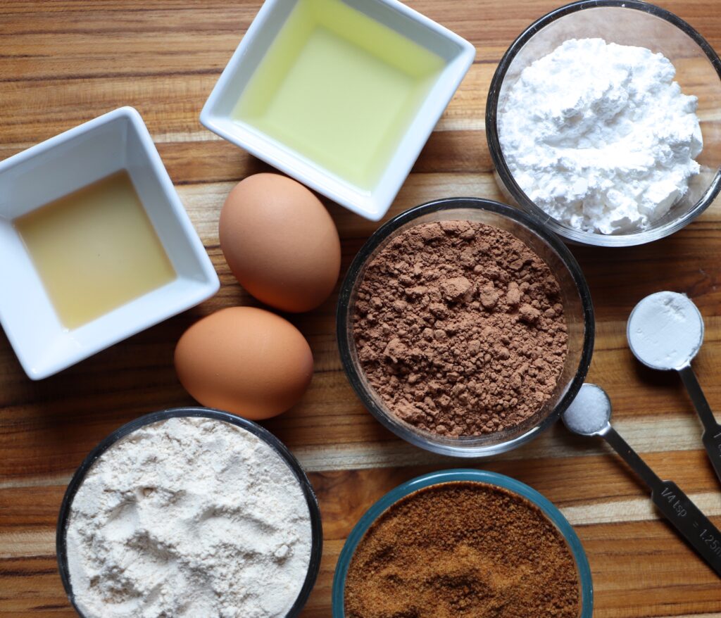 Ingredients for Chocolate Crinkle Cookies