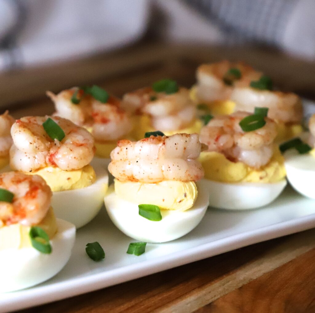 Cajun Deviled Eggs with Shrimp