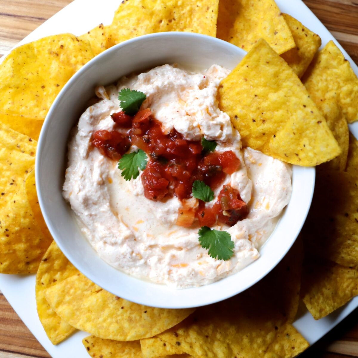 Cottage Cheese Queso Dip in a bowl