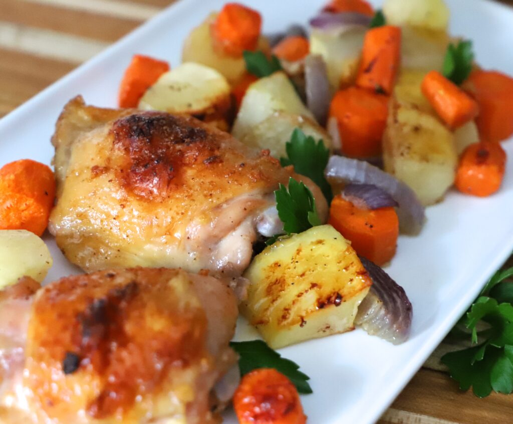 Cajun Baked Chicken Thighs with Vegetables