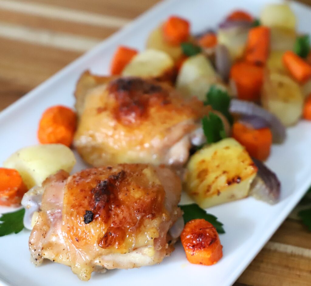 Cajun Baked Chicken Thighs with Vegetables