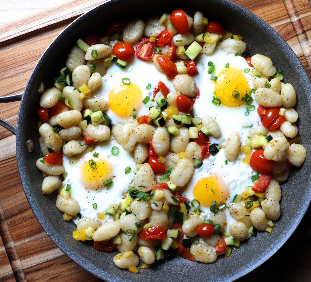 Breakfast Gnocchi with eggs