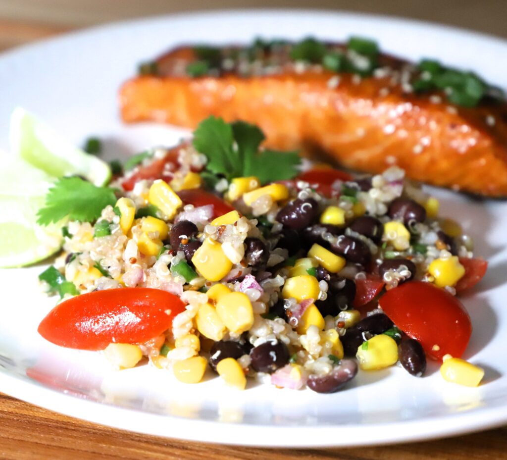 Brown Rice Quinoa Salad with Fish