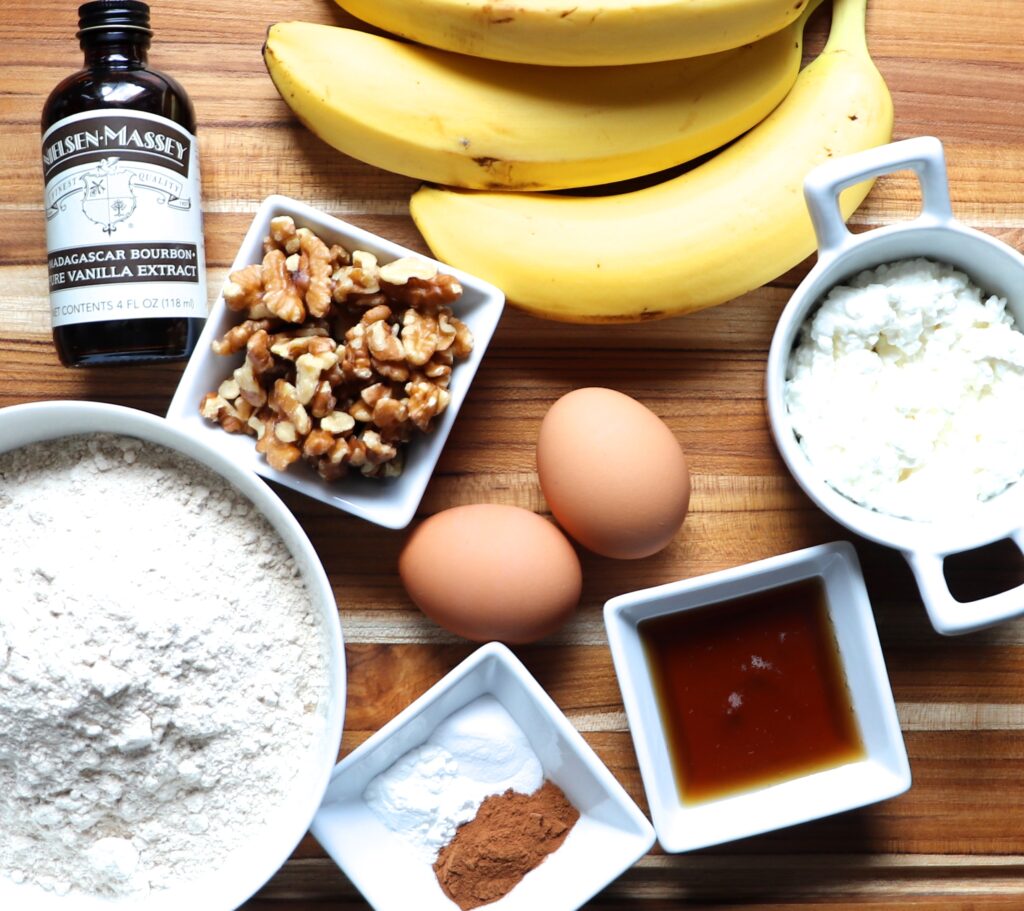 Cottage Cheese Banana Bread Ingredients