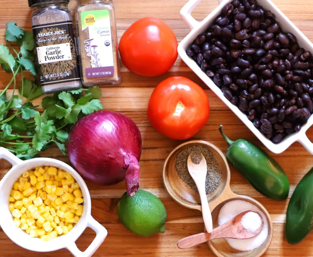 Black Bean and Corn Salsa Ingredients