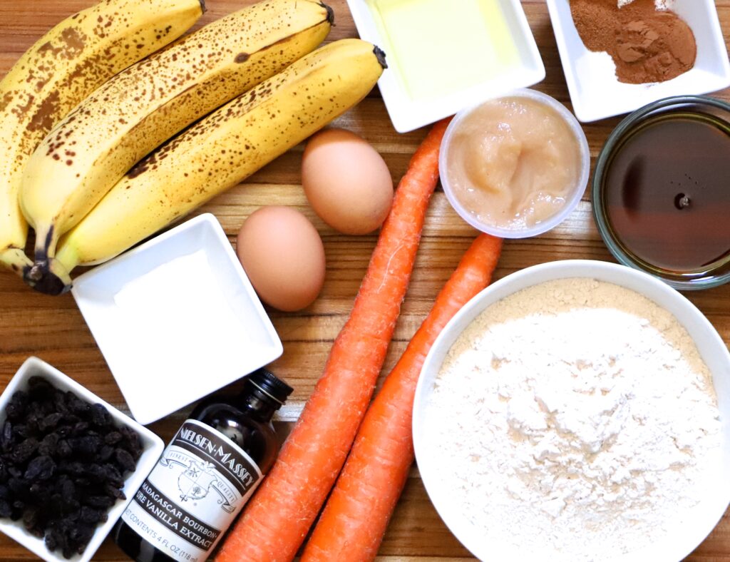 Carrot and Banana Muffins Ingredients