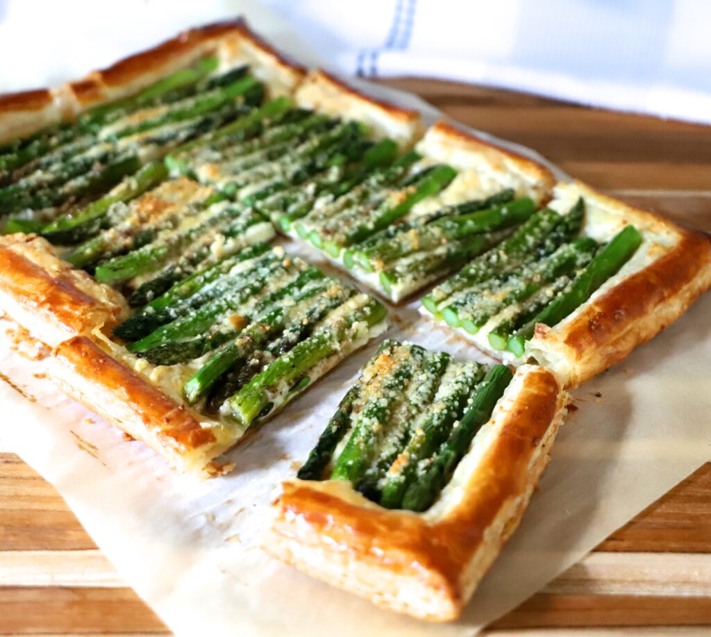 Cheesy Puff Pastry Asparagus Tart