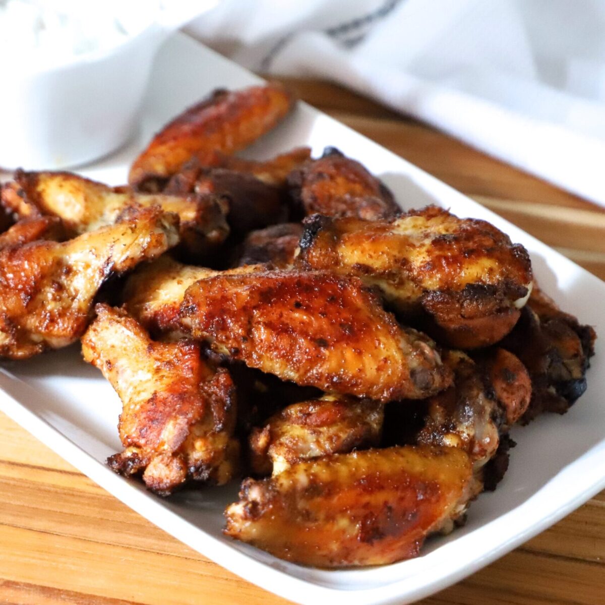 Dry Rubbed Baked Chicken Wings on a plate