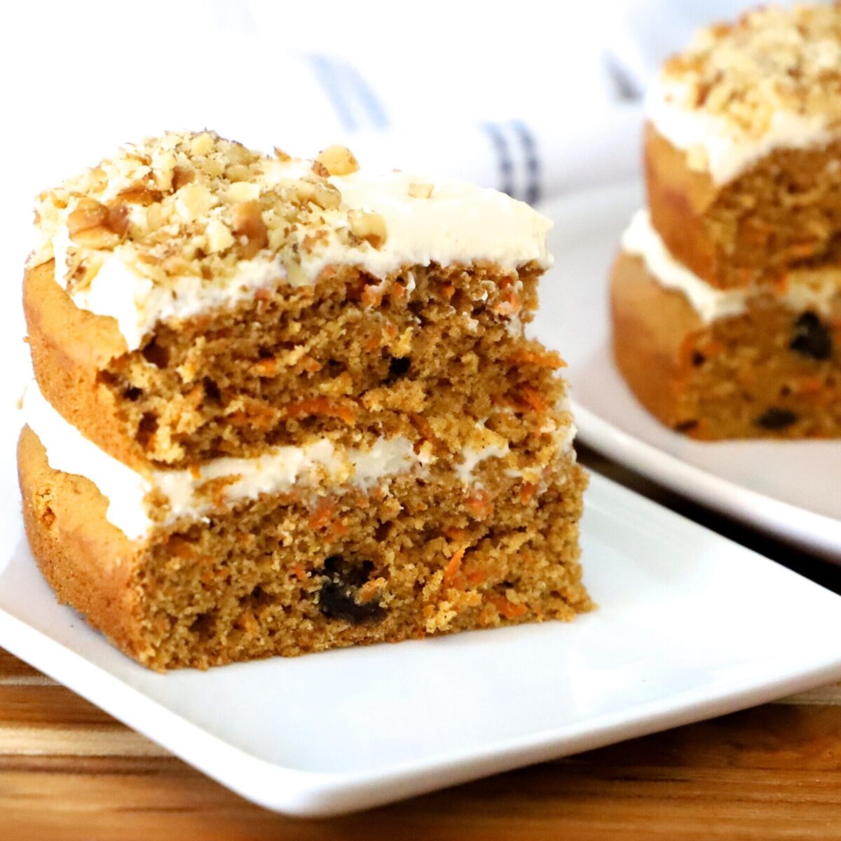 Healthier Carrot Cake on a plate