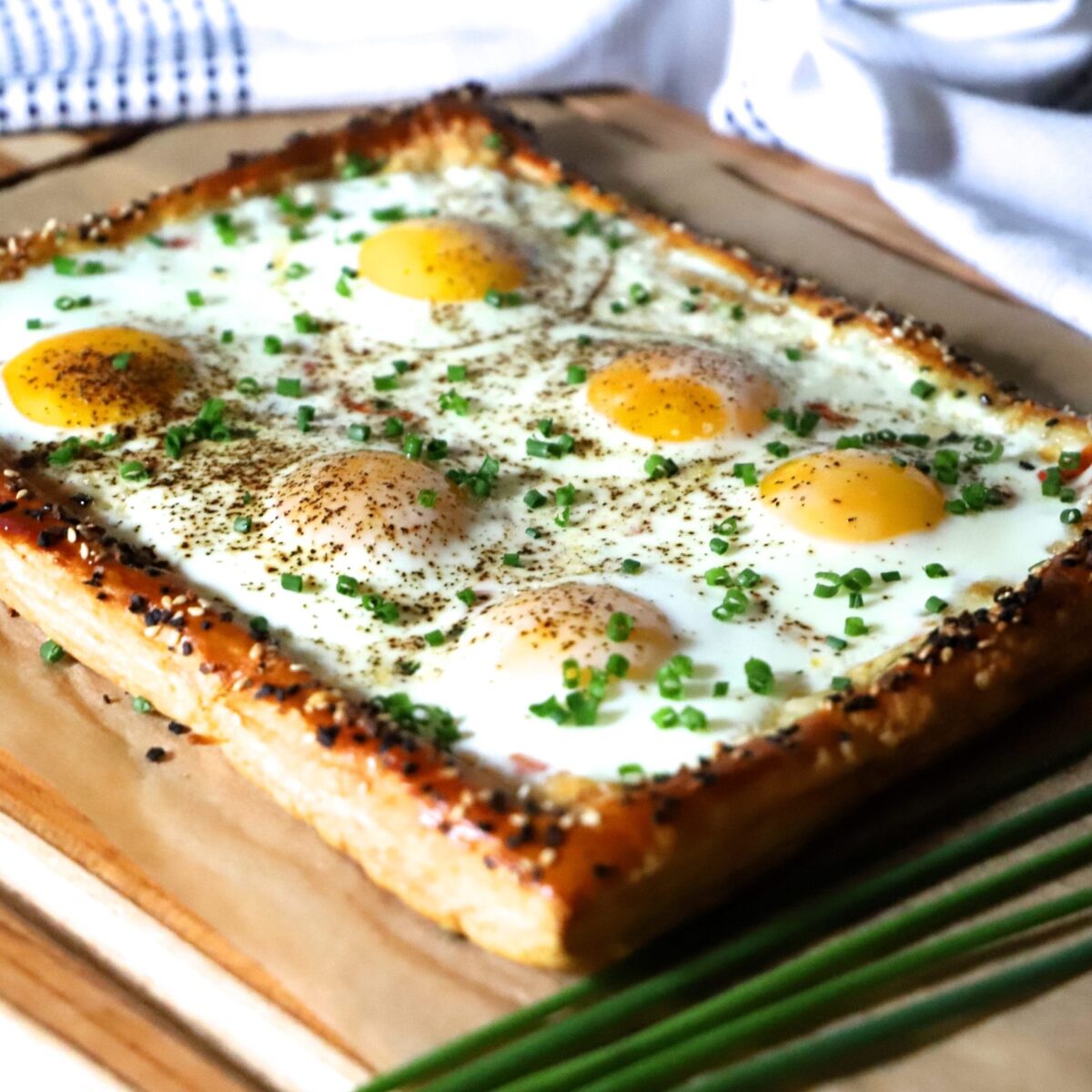 Puff Pastry Breakfast Tart on a plate