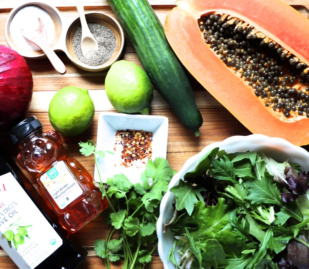 Mexican Papaya Salad Ingredients