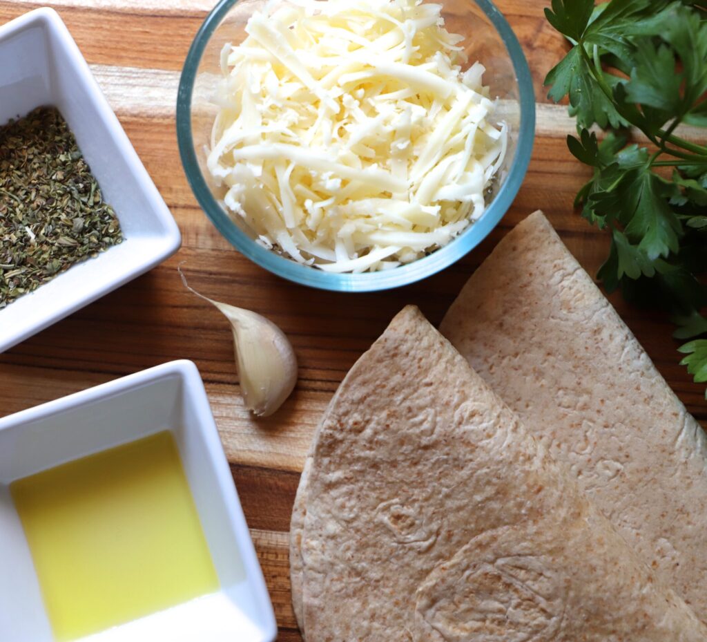 Air Fryer Tortilla Garlic Bread Ingredients