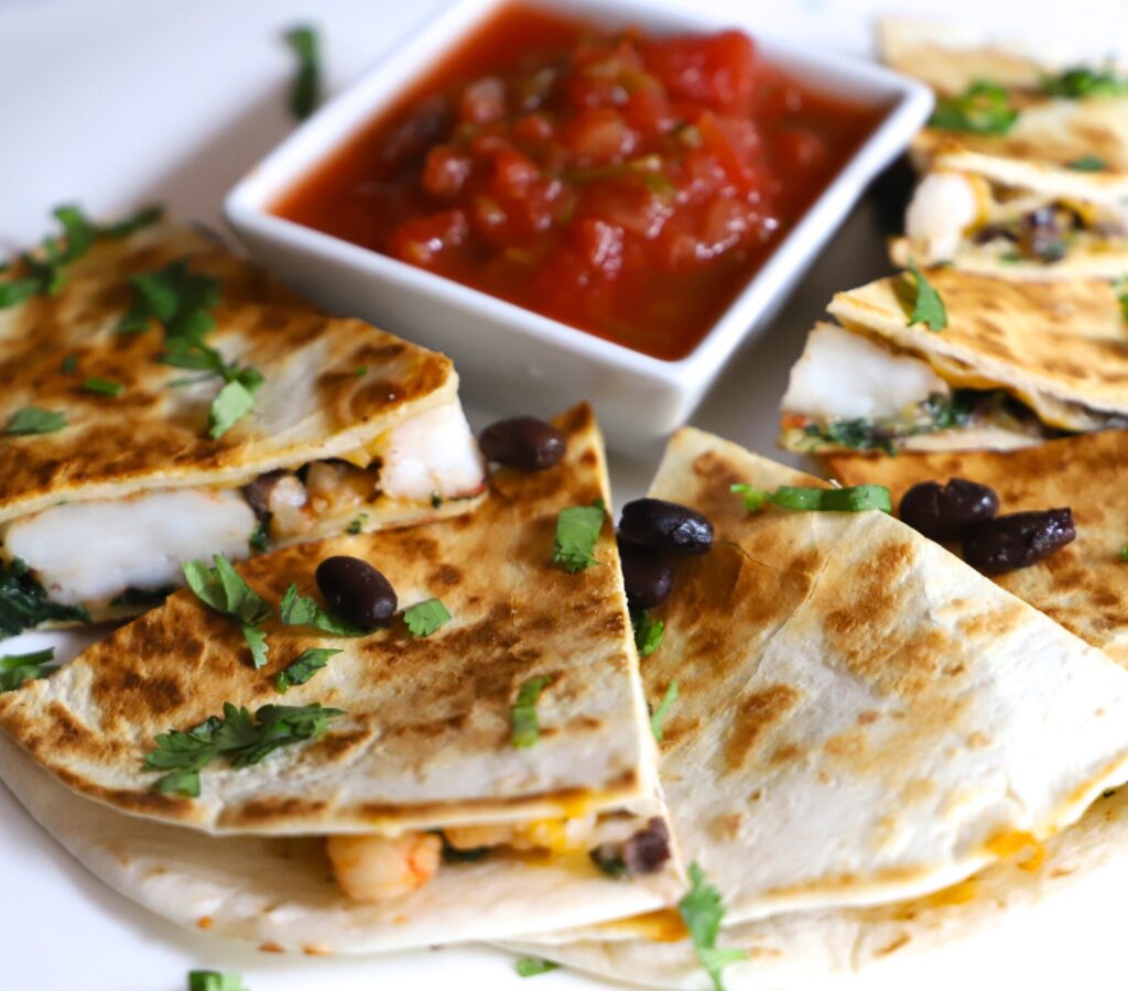 Shrimp and Black Bean Quesadillas