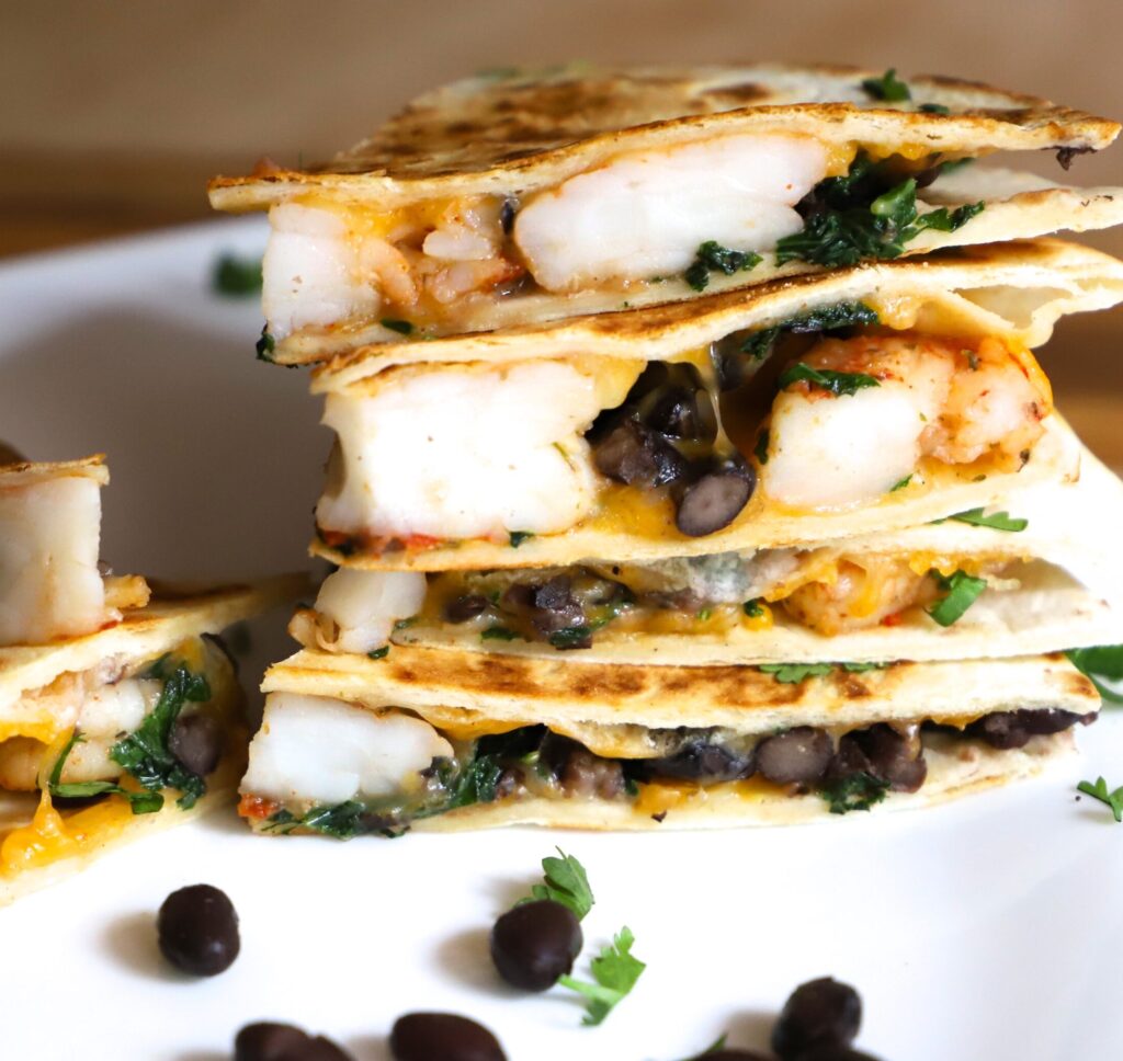 Shrimp and Black Bean Quesadillas