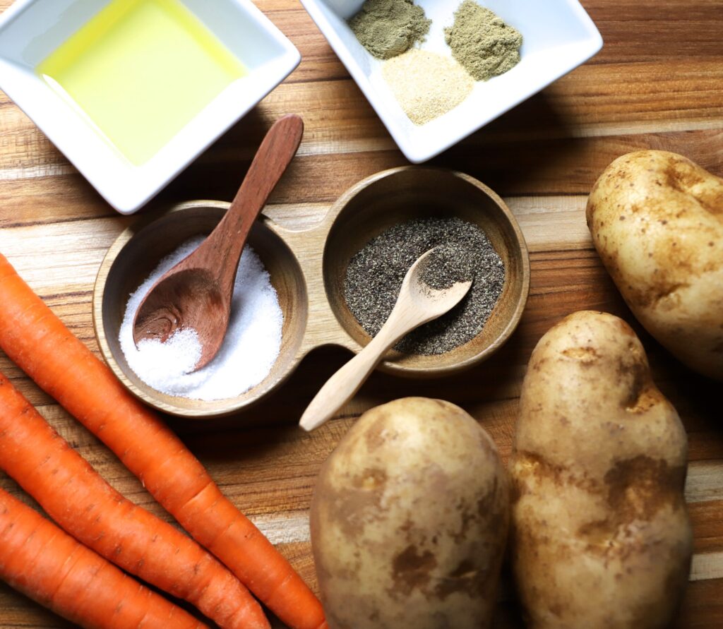 Air Fryer Carrots and Potatoes Ingredients