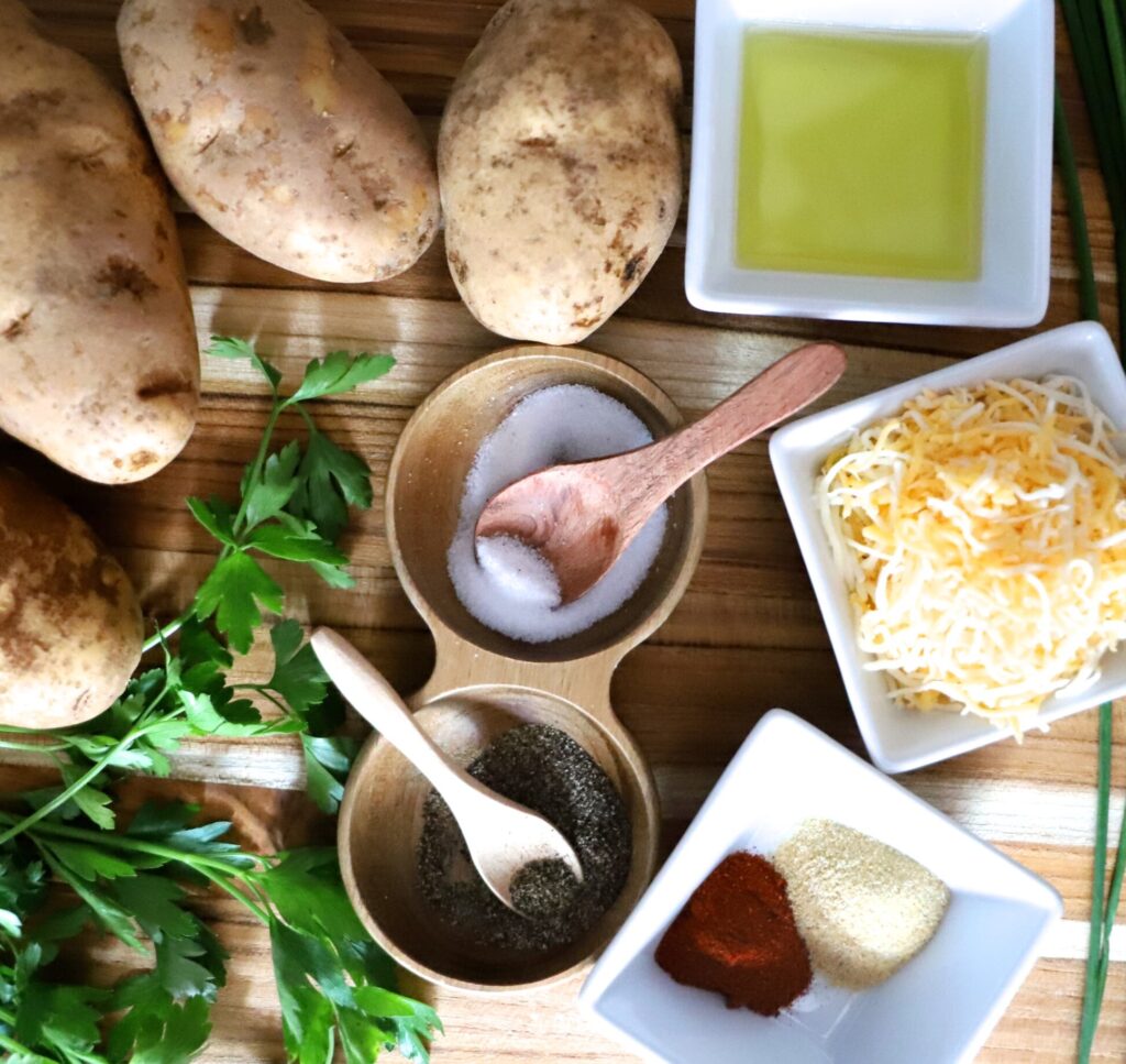 Air Fryer Cheesy Potatoes Ingredients