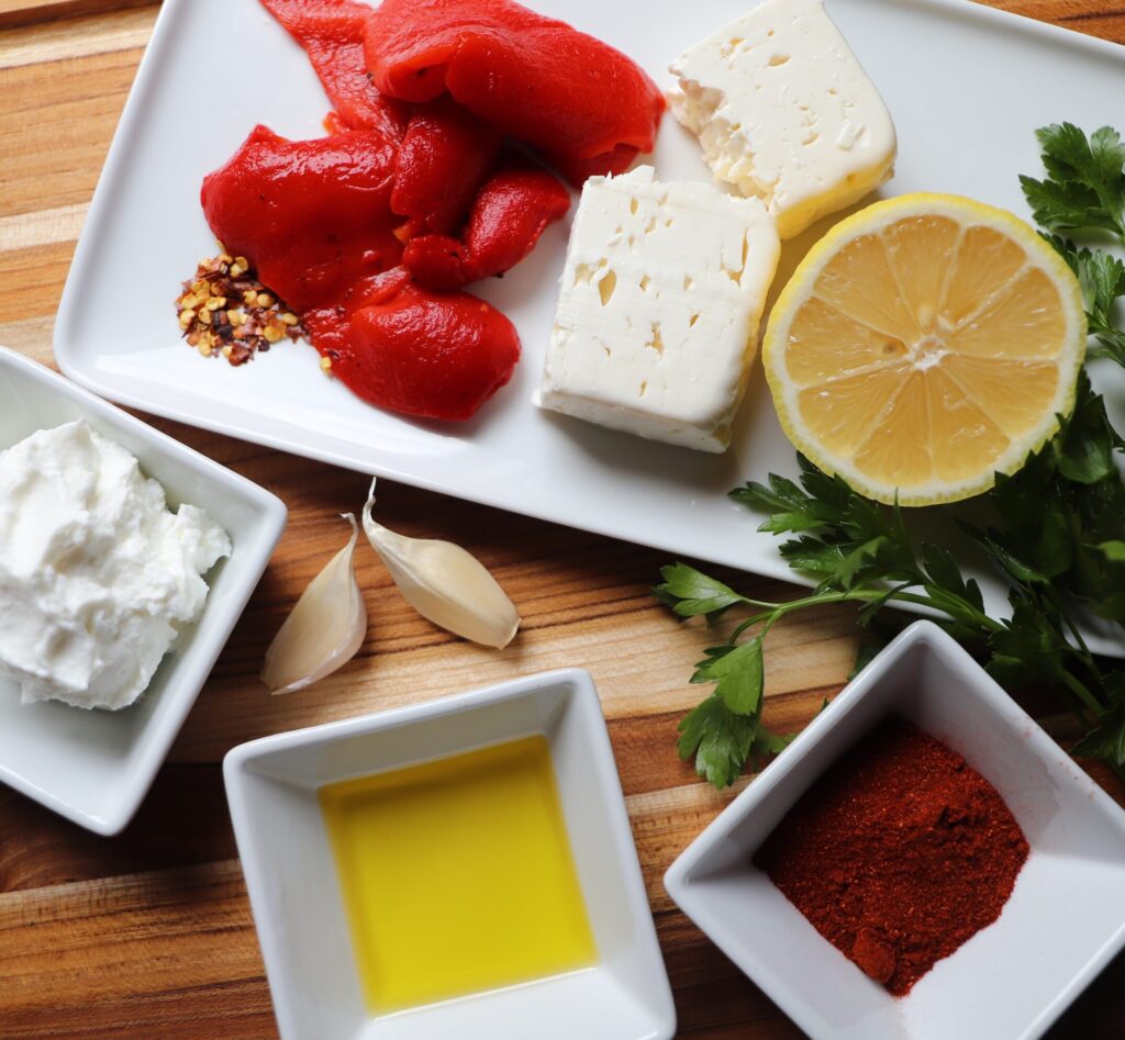 Mediterranean Feta Paprika Dip Ingredients